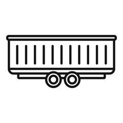 Farm wheat trailer icon. Outline farm wheat trailer vector icon for web design isolated on white background