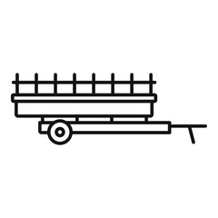 Farm harvester trailer icon. Outline farm harvester trailer vector icon for web design isolated on white background