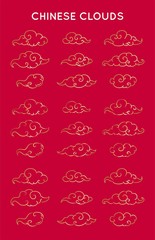 Asian style, Chinese clouds set vector
