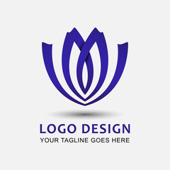 Abstract icon logo with simple gradien