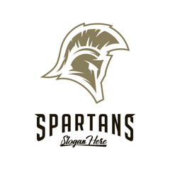 Spartan Logo Vector, Sparta Logo Vector, Spartan Helmet Logo Template, Icon Symbol