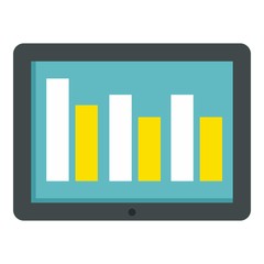 Graph tablet icon. Flat illustration of graph tablet vector icon for web design