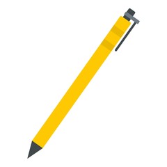 Yellow pen icon. Flat illustration of yellow pen vector icon for web design