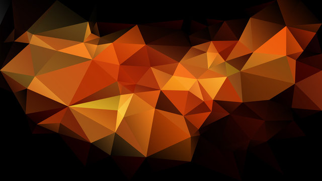 vector abstract irregular polygon background - triangle low poly pattern - fiery orange and brown color