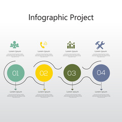 Infographic element with icons and options. Vector illustration
