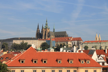 Naklejka na ściany i meble Panorama of the old town of Prague, Czech Republic