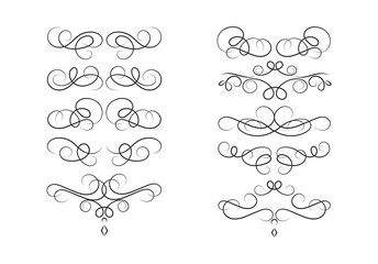 Set of decorative elements for design. Vector, vintage, antique style.