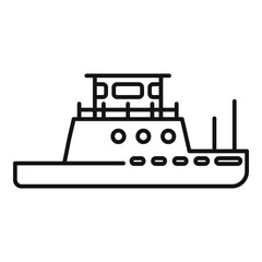 Tug boat icon. Outline tug boat vector icon for web design isolated on white background