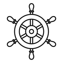 Ship steering wheel icon. Outline ship steering wheel vector icon for web design isolated on white background