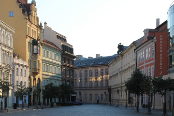 Fototapeta na wymiar Prague old town square Czech Republic clear summer morning