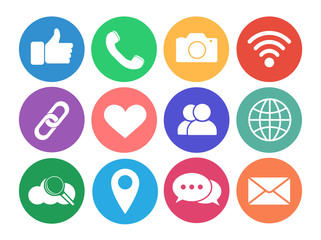 Set of social network icons. Internet icons.