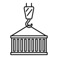 Container crane hook icon. Outline container crane hook vector icon for web design isolated on white background