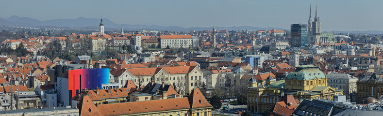 Naklejka na ściany i meble Panorama of Zagreb Upper Town