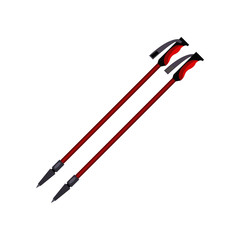Climbing sticks. Equipment, tool, trekking poles. Vector illustration can be used for topics like mountain climbing, alpinists tools, glacier