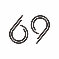69 logo initial letter design template vector illustration