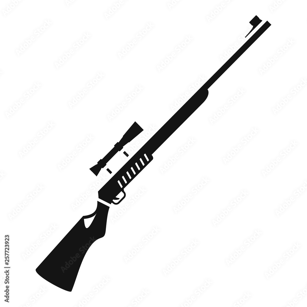 Sticker Hunter rifle icon. Simple illustration of hunter rifle vector icon for web design isolated on white background