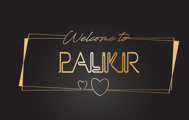 Palikir Welcome to Golden text Neon Lettering Typography Vector Illustration.