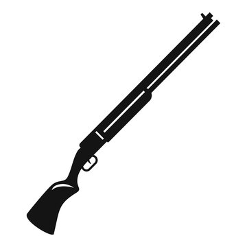 Hunter shotgun icon. Simple illustration of hunter shotgun vector icon for web design isolated on white background