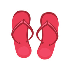 Red flip flops. Footwear, accessories, slippers. Vector illustration can be used for topics like summer vacation, beach, seaside