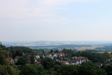 Village Lipnice nad Sazavou Czech Republic and valley