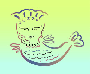 vector illustration of a bird with a girl head