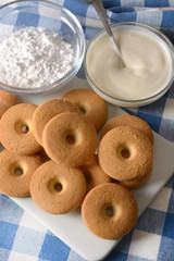 fragrant yogurt cookies with ingredients around