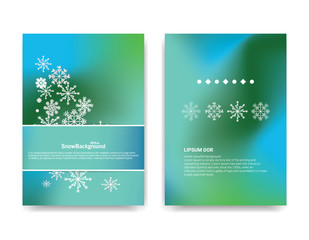 Winter background design of white snowflake with copy space
