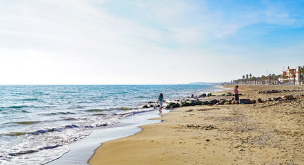 Playa de Segur de Calafell, Tarragona, Catalunya, España, Europa