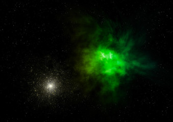 Small part of an infinite star field. 3D rendering