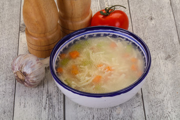 Chicken soup with noodles