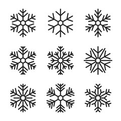 Fototapeta na wymiar Set of snowflake on white background