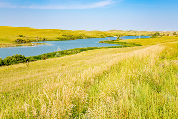 Sather Lake in Little Missouri National Grassland, North Dakota, USA
