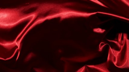 Super slow motion of waving red velvet cloth in detail. Filmed on high speed cinema camera, 1000fps.