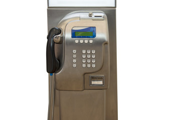 Pay public phone on a white background
