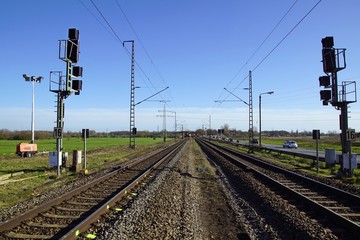 Fototapeta premium bahngleise, bahnverkehr