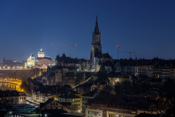 Bern, Capital of Switzerland at night during the blue hour