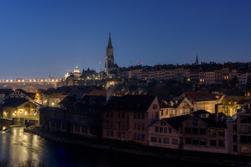 Bern, Capital of Switzerland at night during the blue hour