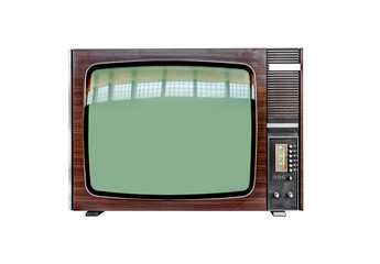 Classic Vintage Retro Style Old Television isolated on a white background.