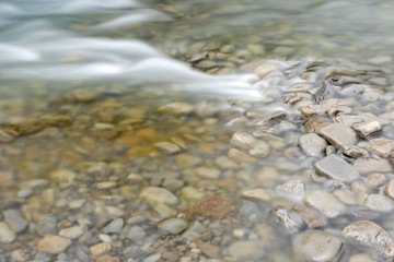 Long exposure river stones