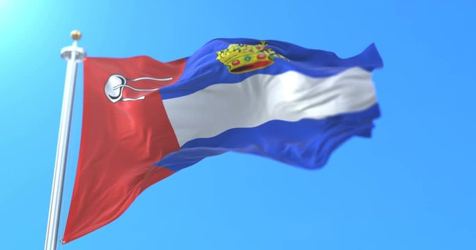 Flag of the city and administrative center of Kaluga, Russia. Loop