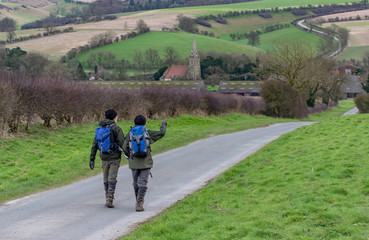 Obraz premium Ramblers on the Wolds