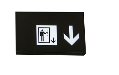 Elevators or lift in the airport with sign