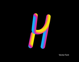 Vector letter. Abstract Letter Blend Line. Logo symbol