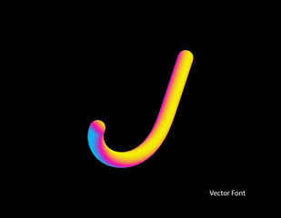 Vector letter. Abstract Letter Blend Line. Logo symbol