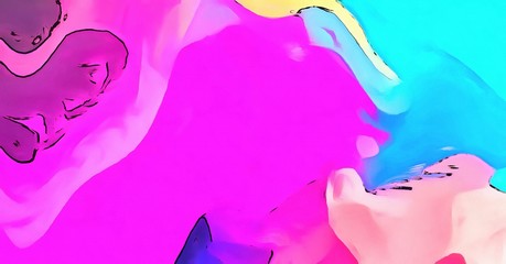 Abstract acrylic background. Watercolor texture. Psychedelic crazy art. Unusual design pattern. Warm and very bright colors.