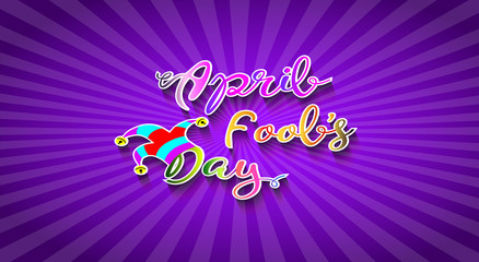 April Fool's Day text. EPS 10 vector illustration for greeting card, ad, promotion, poster, flyer, blog, article, marketing, signage - Vector Graphic
