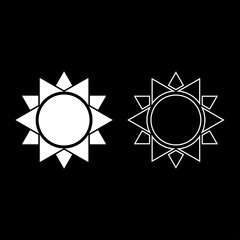 Fototapeta premium Sun icon set white color vector illustration flat style image