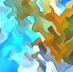 Fototapeta premium Abstract acrylic background. Watercolor texture. Psychedelic crazy art. Unusual design pattern. Warm and very bright colors.
