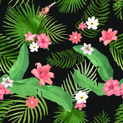 Gordijnen Tropical seamless background pattern © juliana.valle