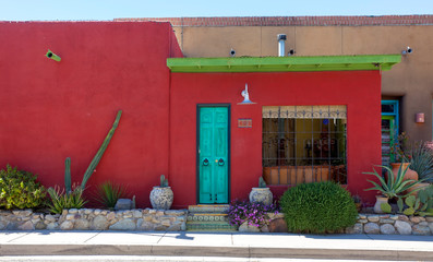Old Tucson adobe homes.